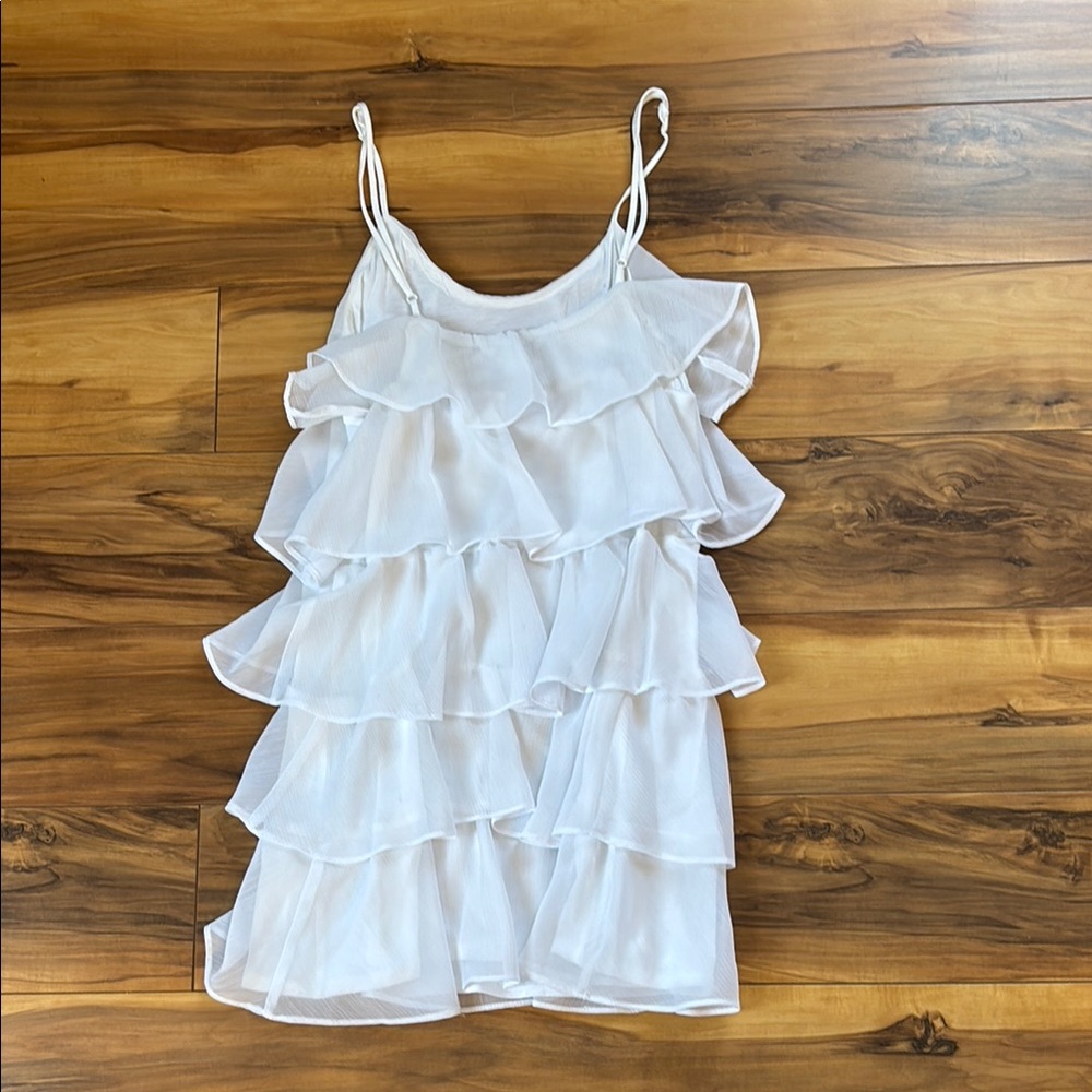 White Ruffled Sleeveless Top - Picture 3 of 3